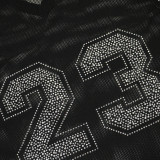 Women Casual Beaded See-Through Sexy Slit Sport V-Neck T-Shirt Dress