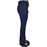Women Denim Bell Bottom Wide-Leg Pants