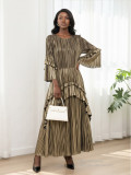 Plus-Size Women African French Ruffled Elegant Maxi Dress