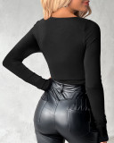 Women Lace Patchwork Bodysuit