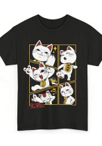 Women Summer Printed Round Neck Short-Sleeved T-Shirt