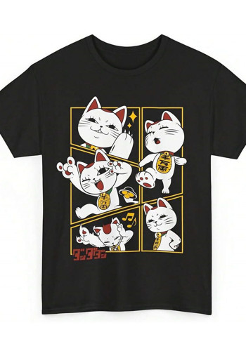 Women Summer Printed Round Neck Short-Sleeved T-Shirt