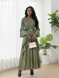 Plus-Size Women African French Ruffled Elegant Maxi Dress
