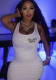 Women's Fitting Letter Print Sexy Dress