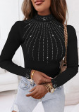 Women Beaded Long-Sleeved T-Shirt