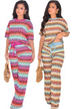 Women's Sexy Multi-Color Casual Two-Piece Pants Set