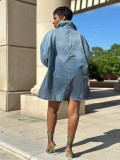 Women's Loose Ombre Shirt-Denim Dress