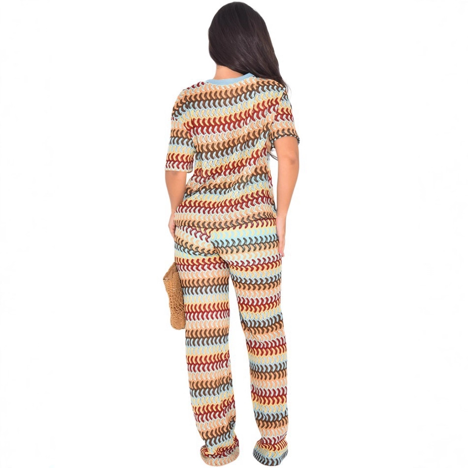 Women's Sexy Multi-Color Casual Two-Piece Pants Set