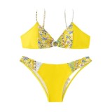 Women's Print Sexy Bikini Swimsuit Spring Beach Two-Piece Set