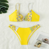 Women's Print Sexy Bikini Swimsuit Spring Beach Two-Piece Set