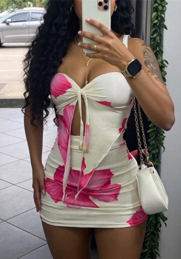 Women's Sexy Vest Bodycon Skirt Two-Piece Set