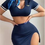 Women's Sexy Roleplay Flight Attendant Uniform Set