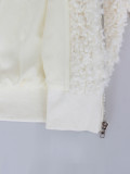 Women Faux Lambswool Baseball Jacket