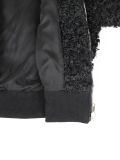 Women Faux Lambswool Baseball Jacket