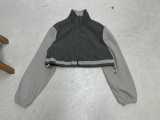 Women Sporty Stand Collar Drawstring Zipper Long Sleeve Polar Fleece Crop Jacket