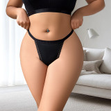 Women's Sexy Plus Size Lace Patchwork Breathable Comfort Seamless Low-Rise Solid Panties