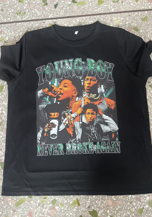 Women Printed Short-Sleeve American Style T-Shirt