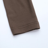 Women's Knitting Slim Waist Long Sleeve Button-Down Top High Waist Drawstring Loose Straight Leg Pants Autumn Casual Set