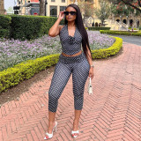 Women Polka Dot Printed Halter Neck Top and Pant Two-Piece Set