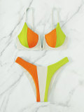 Women's Summer Fashion Patchwork Swimsuit Triangle Beach Two-Piece Bikini Set