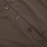 Women's Knitting Slim Waist Long Sleeve Button-Down Top High Waist Drawstring Loose Straight Leg Pants Autumn Casual Set