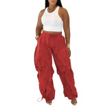 Women Casual Patchwork Lace Wide-Leg Pants