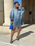 Women's Loose Ombre Shirt-Denim Dress