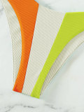 Women's Summer Fashion Patchwork Swimsuit Triangle Beach Two-Piece Bikini Set