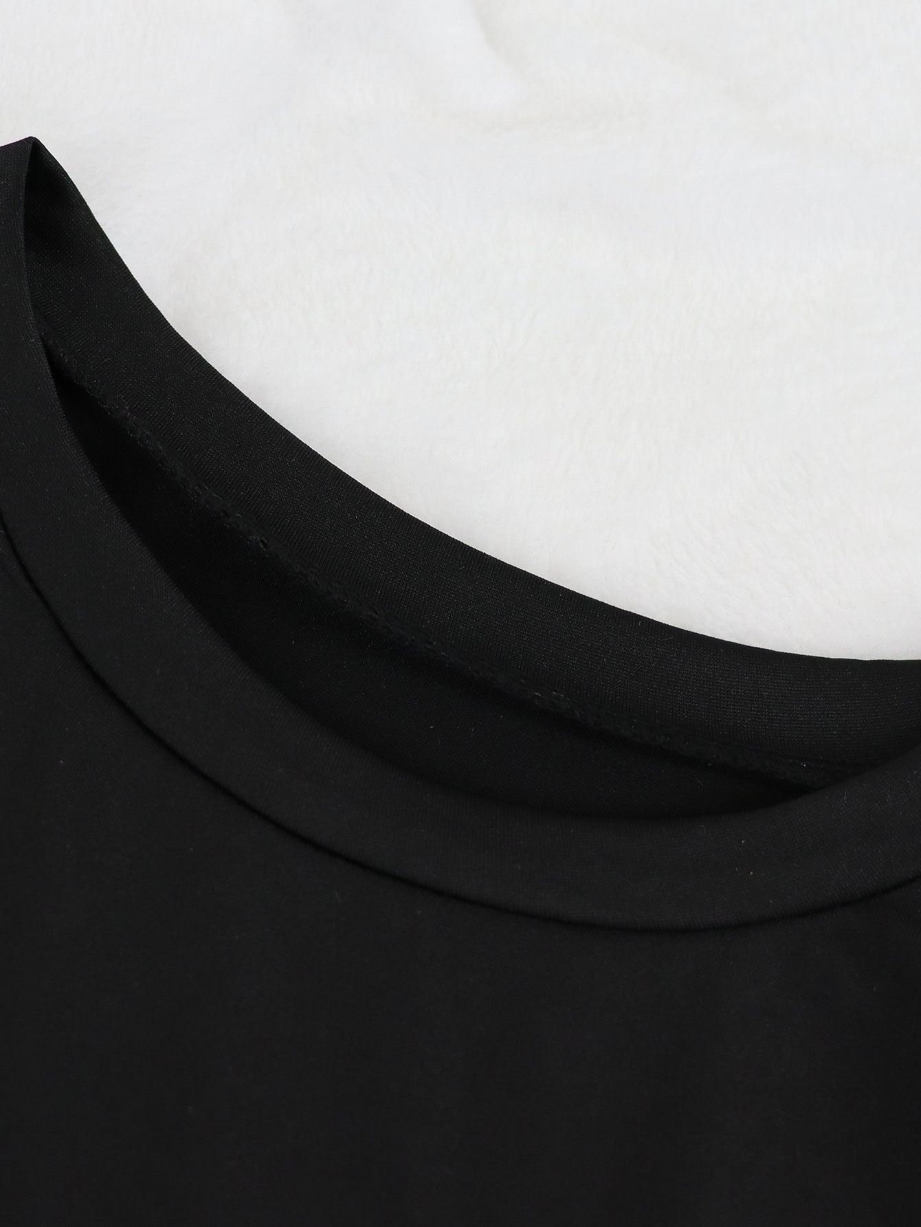 Women's Autumn Winter Letter Print Asymmetric Long Sleeve Top and Tight Fitting Pants Two-Piece Set