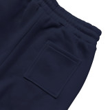 Men's Winter American Style Fleece-lined Casual Sporty Pocket Hoodies and Pant Two-Piece Set