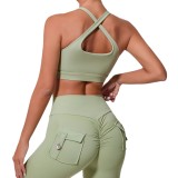 Women Hollowed-out Yoga Vest Sports Tank Top