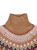 Women Autumn/Winter High-neck Jacquard Color-blocked Knitting Top Sweater