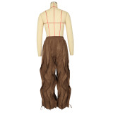 Women Casual Patchwork Lace Wide-Leg Pants