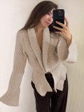 Autumn-Winter Women's Deep V-Neck Sexy Loose Knitted Cardigan