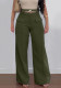 High-Rise Wide-Leg Pocket Decoration Loose Casual Pants