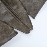 Autumn Stand Collar Long Sleeve Short American Jacket