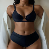 Solid Color Swimsuit Sexy Two Piece Bikini