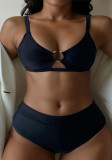 Solid Color Swimsuit Sexy Two Piece Bikini