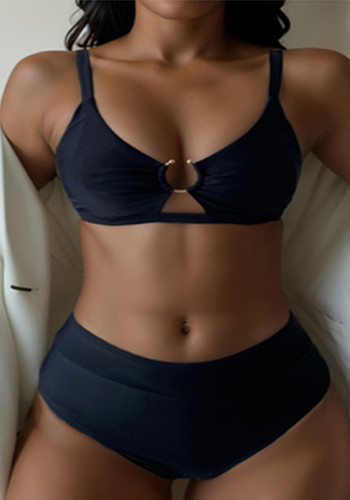 Solid Color Swimsuit Sexy Two Piece Bikini
