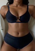 Solid Color Swimsuit Sexy Two Piece Bikini Solid Color Swimsuit Sexy Two Piece Bikini