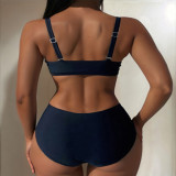 Solid Color Swimsuit Sexy Two Piece Bikini