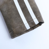 Autumn Stand Collar Long Sleeve Short American Jacket