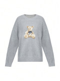 Autumn-Winter Women's Cartoon Bear Pattern Long Sleeve Casual Sweater
