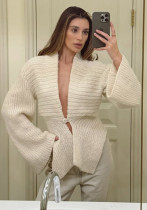 Autumn-Winter Women's Deep V-Neck Sexy Loose Knitted Cardigan Autumn-Winter Women's Deep V-Neck Sexy Loose Knitted Cardigan