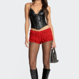 Women's Multi-Color Solid Sexy Lace Shorts