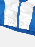 Women's Fashion Color Block Zipper Hoodie and Wide-Leg Drawstring Sport Pants Set