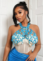 Women's Fashion Sexy Hollowed Out Vest Gem Crop Top