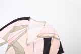 Autumn-Winter Women's Fashion Long Sleeve Sexy Deep V-Neck Patchwork Color Block Short Jumpsuit