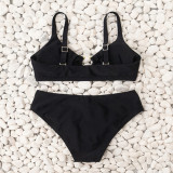 Solid Color Swimsuit Sexy Two Piece Bikini