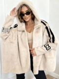 Autumn Women's Fashion Casual Loose Hooded Patchwork Coat